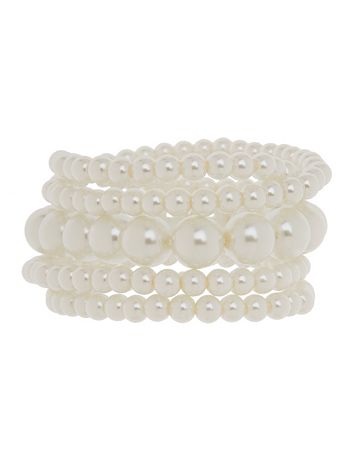5 row faux pearl bracelet by Lane Bryant