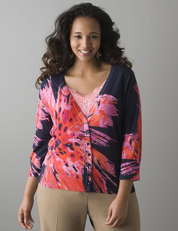 Tiger lily 3/4 sleeve cardigan by Lane Bryant