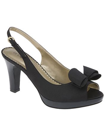 Wide width Silk bow patent heel by Lane Bryant