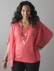 Chiffon trim flutter side top by Lane Bryant
