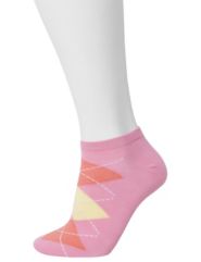 Argyle & stripe low cut sock 3-pack