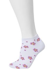 Floral & stripe low cut sock 3-pack