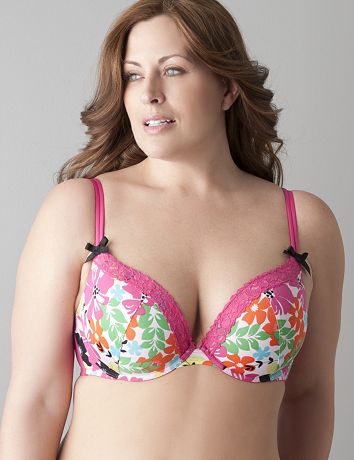 Plus size  Floral plunge bra by Cacique