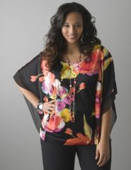 Floral flutter side top by Lane Bryant