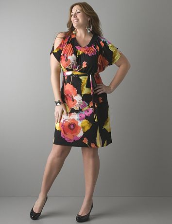 Full figure Watercolor floral dress by Lane Bryant