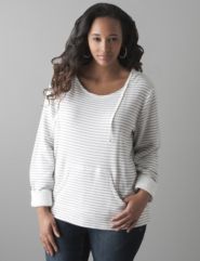 Plus size Striped pullover hoodie by Lane Bryant