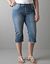 Full figure Raw edge denim capri by Seven7