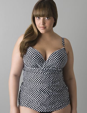 Polka dot plunge swim tank by Lane Bryant