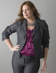 Colored pinstripe jacket by Lane Bryant