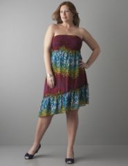 Raindrop smocked convertible dress by Lane Bryant