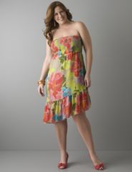 Floral smocked convertible dress by Lane Bryant