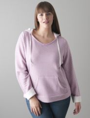 Striped pullover hoodie by Lane Bryant
