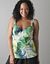 Full figure Palm print swim tank with built in balconette bra by Cacique