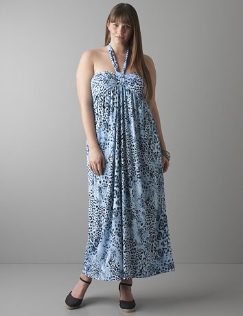 Animal print halter maxi dress by Lane Bryant