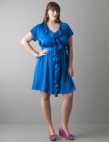 Short sleeve ruffle dress by Lane Bryant