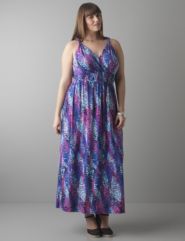 Print twist strap maxi dress by Lane Bryant