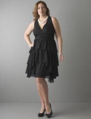 Tiered chiffon dress by Lane Bryant
