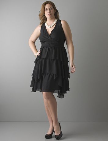 Tiered chiffon dress by Lane Bryant