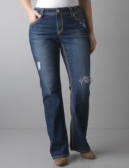 Distressed straight leg jean by Seven7