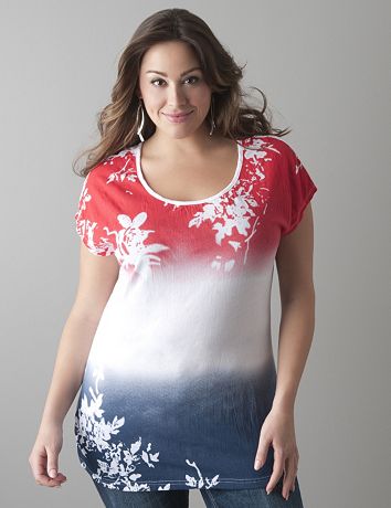 Short sleeve floral dolman tee by Seven7
