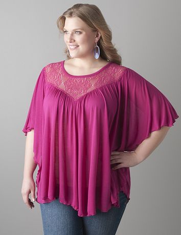 Lace shoulder poncho by Seven7