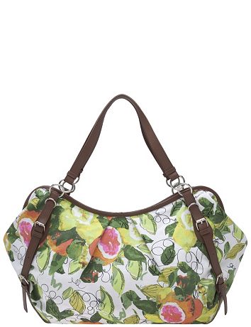 Fruit print duffle tote by Lane Bryant