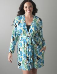 Plus size Silky floral robe by Cacique