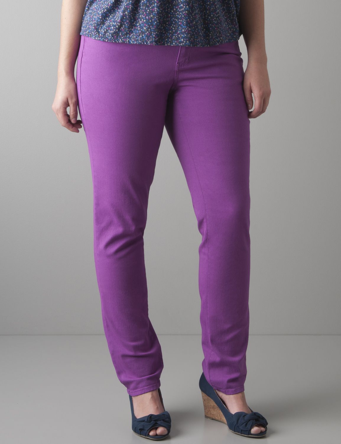 Skinny stretch jean by DKNY JEANS Plus Sizes Purple