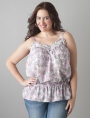 Full figure Spring bloom tank by DKNY JEANS
