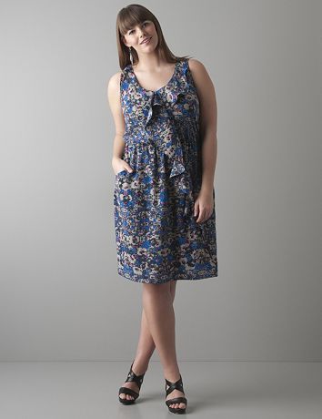 Ruffled floral dress by DKNY JEANS