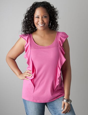 Sleeveless flutter top by DKNY JEANS