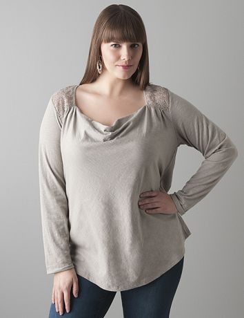 Long sleeve cowl top by DKNY JEANS