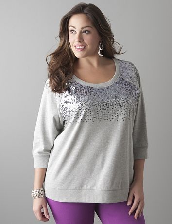 Sequin pullover sweatshirt by DKNY JEANS