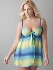 Full figure Ombre stripe babydoll by Cacique