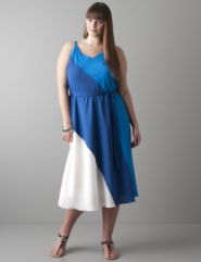 Diagonal colorblock dress by Lane Bryant