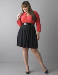 Button sleeve wrap dress by Qristyl Frazier Designs