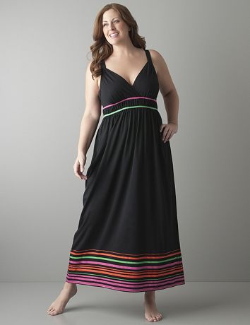 Striped hem maxi dress by Cacique