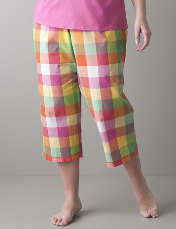 Madras plaid cropped sleep pant by Cacique