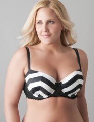 Plus size Satin striped push up bra by Cacique