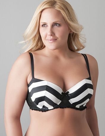Plus size Satin striped push up bra by Cacique