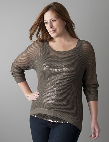 Open weave sweater by Lane Bryant