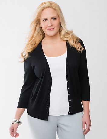 Plus Size 3/4 Sleeve Cardigan by Lane Bryant