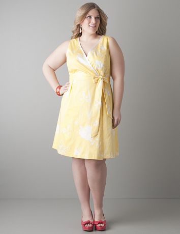 Floral ribbon trim dress by Lane Bryant