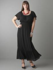 Chiffon peasant maxi dress by Lane Bryant