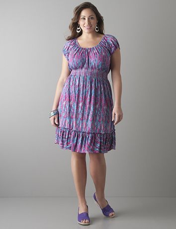 Print peasant dress by Lane Bryant