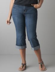 Moody wash denim crop by Lane Bryant