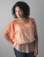 Ombre embellished top by Lane Bryant