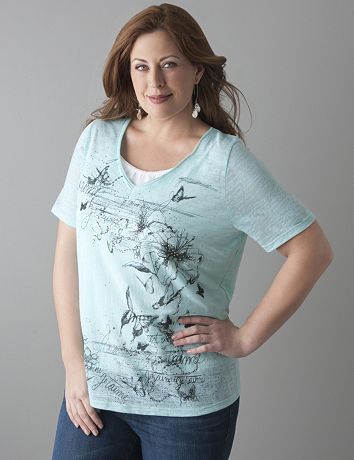 Studded butterfly tee by Lane Bryant