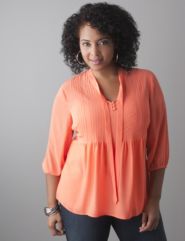 Tie front blouse by Lane Bryant