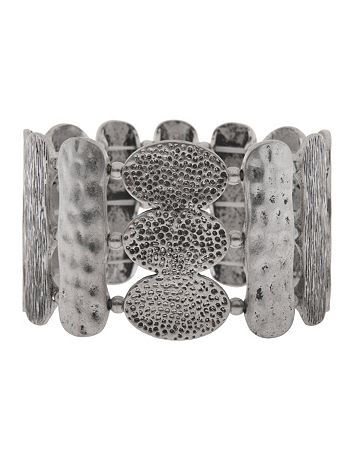 Mixed texture silvertone bracelet by Lane Bryant